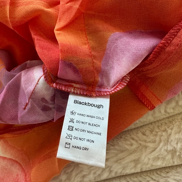 NWT Blackbough Bridget Sheer Sun Dress - Spritz - Asymmetrical Ruffled Slip - Picture 12 of 17